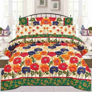 Rainbow Petal Poly Cotton - FD Bedsheet Set