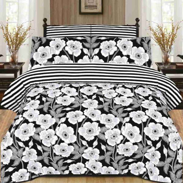 Celestial Silver Poly Cotton - FD Bedsheet Set
