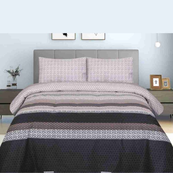 Quadra Noir Poly Cotton - FD Bedsheet Set