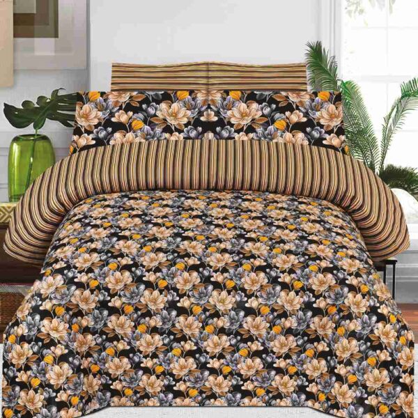 Golden Eclipse Poly Cotton - FD Bedsheet Set