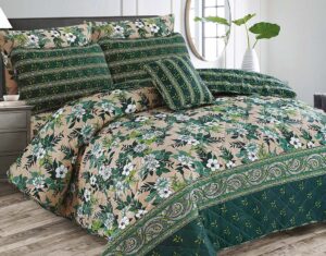 Dark Jungle Green Poly Cotton - FD Bedsheet Set