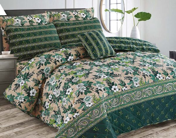 Dark Jungle Green Poly Cotton - FD Bedsheet Set