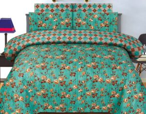 Aqua Marine Poly Cotton - FD Bedsheet Set
