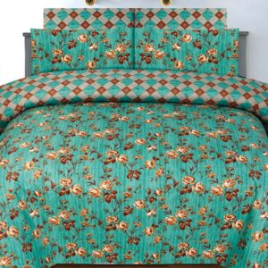 Aqua Marine Poly Cotton - FD Bedsheet Set