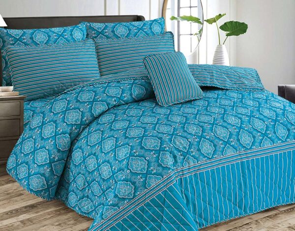 Neon Blue Poly Cotton - FD Bedsheet Set