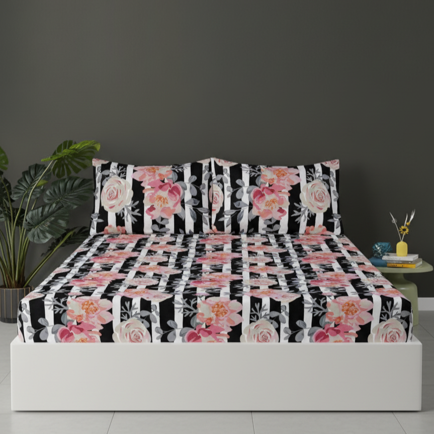Premium Microfiber Printed Fitted Sheet