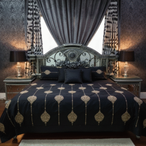 ✨ The Regal Noir Bridal Bedding Set
